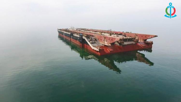 Xəzər dənizinin ən böyük barjı təmir olunub 