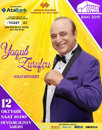 Yaqub Zurufçu Heydər Əliyev Sarayında konsert verəcək 