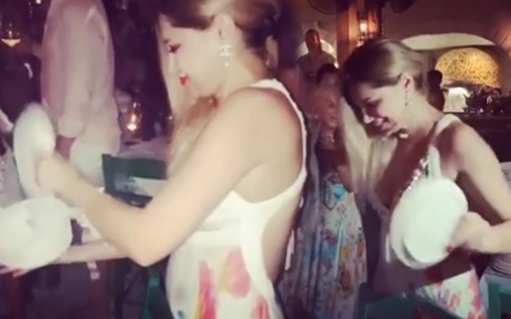 Nigar restoranda qabları sındırdı - VİDEO