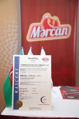 “Mərcan” məhsullarına yenilənmiş “Halallıq” və “İSO 22000” sertifikatları təqdim olundu