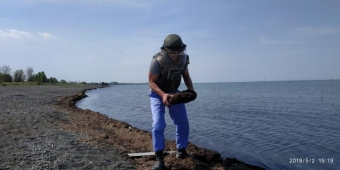 [b]Dəniz kənarında tank əleyhinə mina tapıldı - FOTO[/b]