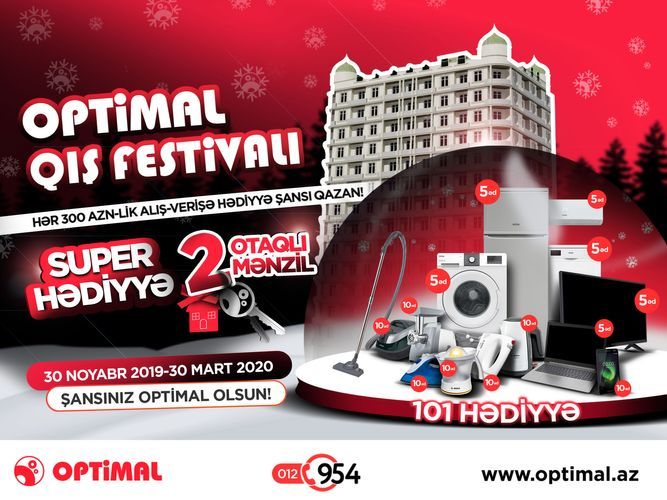 Optimal elektronikada hədiyyə dolu qış festivalı başlayıb