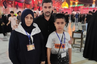 İzzət Bağırzadə anası və oğlu ilə Kərbəlada - <span style="color:red;">FOTOLAR 