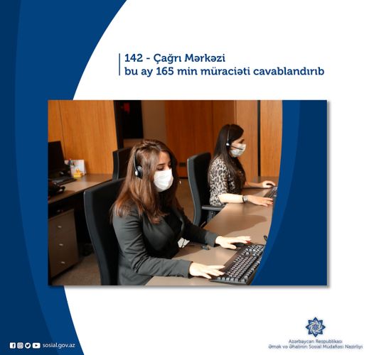 142 - Çağrı Mərkəzi bu ay 165 min müraciəti cavablandırıb