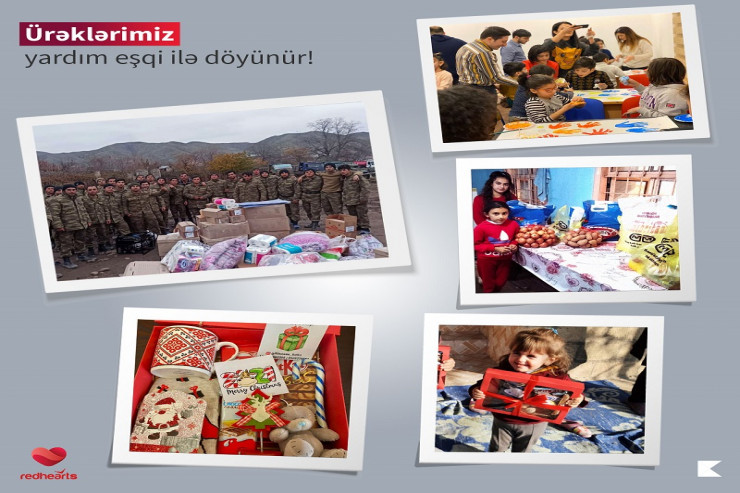 Xeyriyyəçiliklə məşğul olan “Qırmızı ürəklər” bayram ərəfəsində şəhid övladlarını sevindirdi