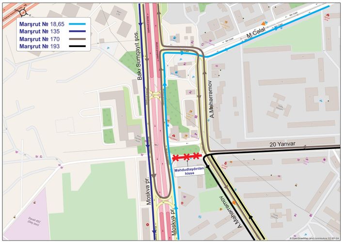 DİQQƏT: Bu marşrutların hərəkət sxemində dəyişiklik edildi