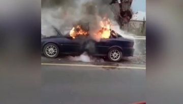 Abşeronda "Opel" alışıb yandı