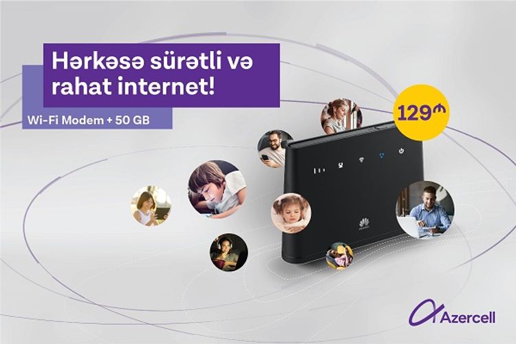 <font color=red>®</font> Azercell-in yeni 4G WiFi modemindən eyni zamanda 32 istifadəçi yararlana bilər!