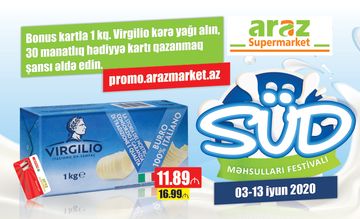 <font color=red>®</font>  “Araz” supermarketlər şəbəkəsində “süd festivalı”