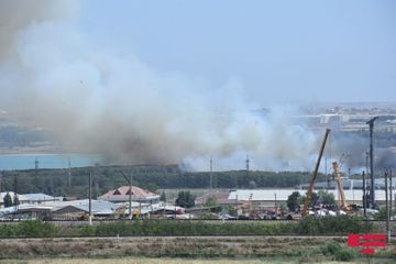Ceyranbatan su anbarı yaxınlığındakı yanğın söndürüldü- YENİLƏNİB - VİDEO
