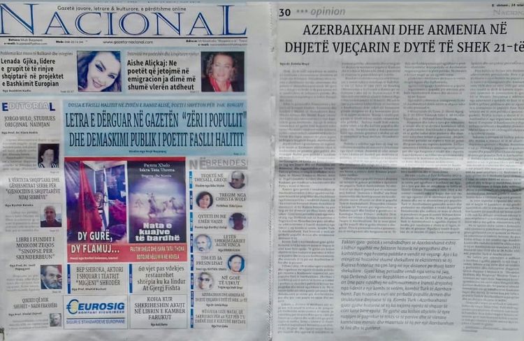 Albaniya mediasında Ermənistanın ƏSASSIZ İDDİALARI