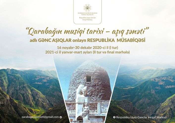  "Qarabağın musiqi tarixi – aşıq sənəti" onlayn respublika müsabiqəsinə start verildi