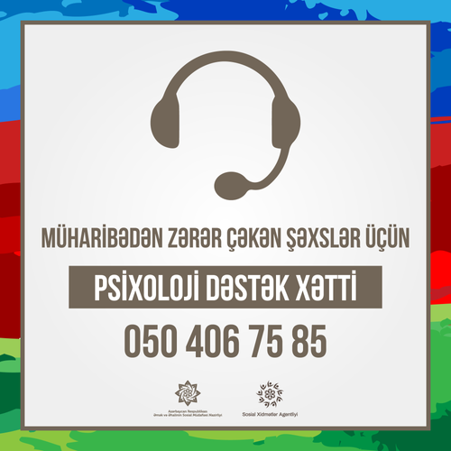 Müharibədən zərərçəkənlər üçün onlayn “Psixoloji dəstək xətti” fəaliyyətə başladı 