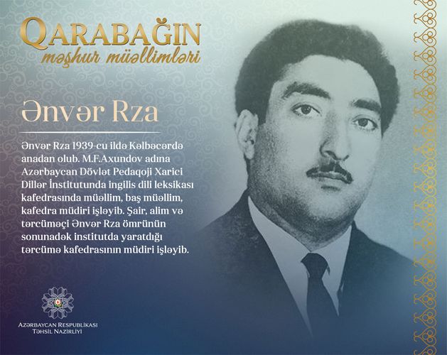 "Qarabağın məşhur müəllimləri" - Ənvər Rza