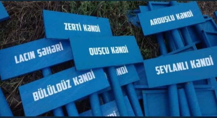 Laçın şəhər və kəndlərinin yol nişanları hazırlandı