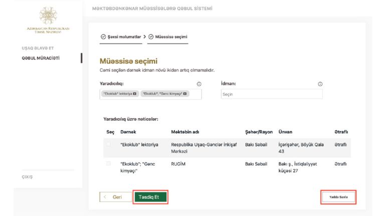 Məktəbdənkənar təhsil müəssisələrinə qeydiyyat BAŞLADI