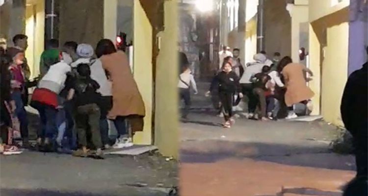 "Niyə ərazimə girdin?" - Dilənçilərin davası - VİDEO