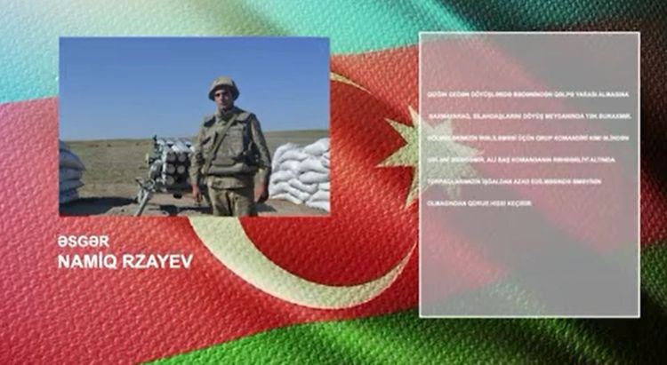 Qəlpə yarası alan əsgərimiz silahdaşlarını tək qoymur - VİDEO