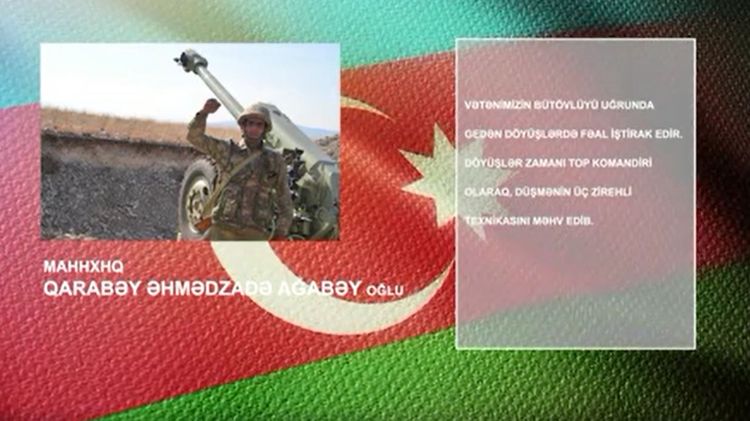 Düşmən texnikalarını məhv edən topçu komandir - VİDEO