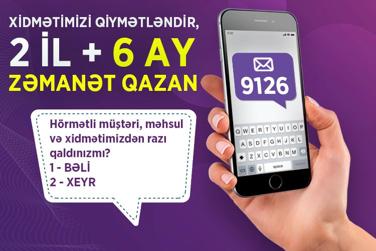 <font color=red>®</font> SMS göndər əlavə zamanət qazan!