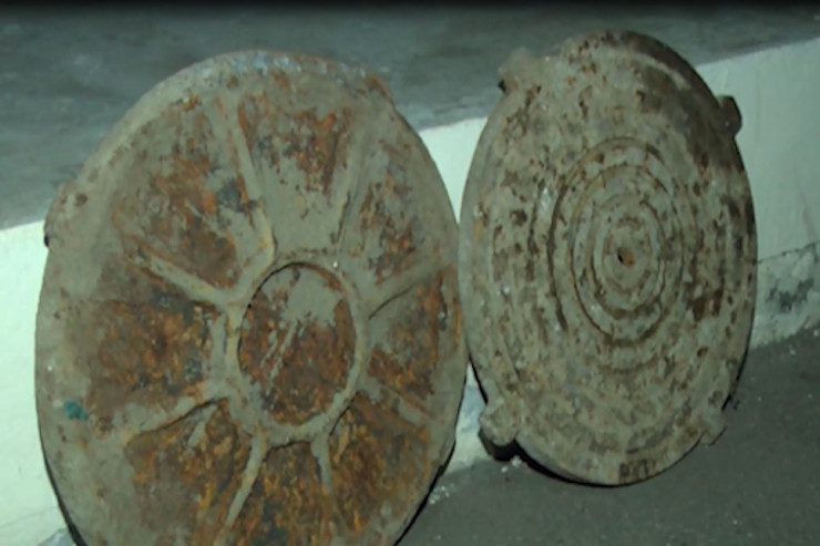 Oğurlanan kanalizasiya qapaqları