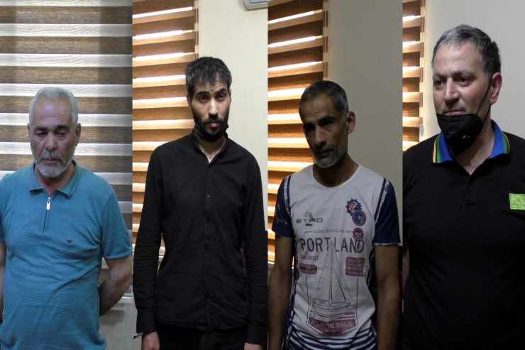 Şirvan şəhərində saxlanılanlar - Elxan Nəsirov, Vidadi Feyziyev, Nadim Dadaşov, Fərid Məmmədov