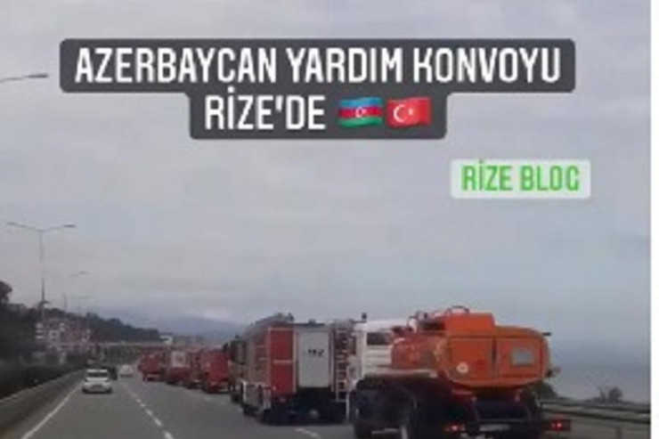 Azərbaycan yanğınsöndürənləri Rizedə belə qarşılandı - VİDEO 