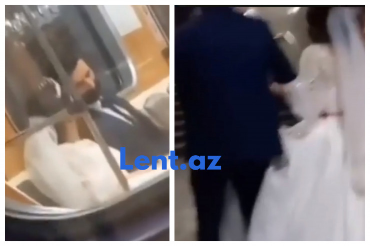 Bakıda bəy-gəlin toya metro ilə getdi - VİDEO  