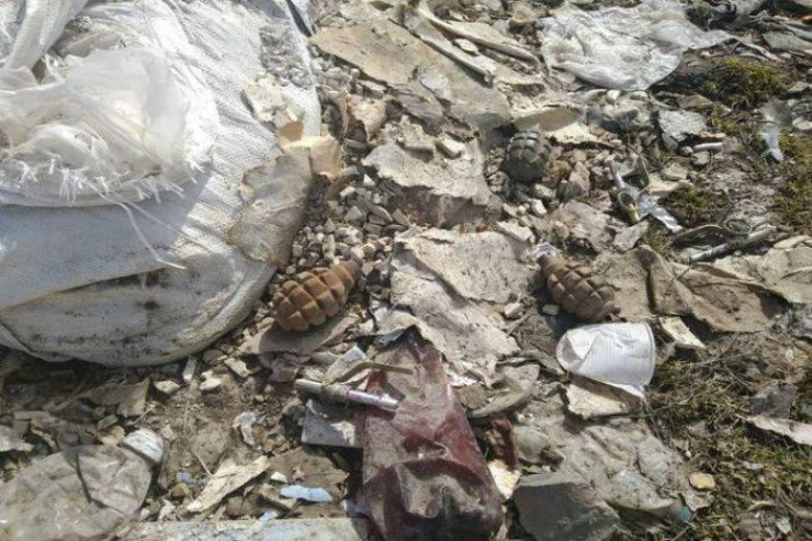 Gəncədə zibilxanadan qumbaralar tapıldı