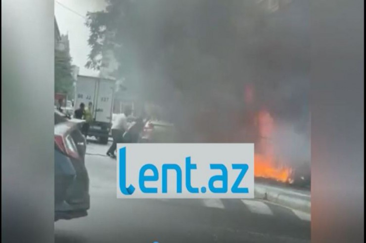 "Bazarstore" mağazası yaxınlığında yanğın