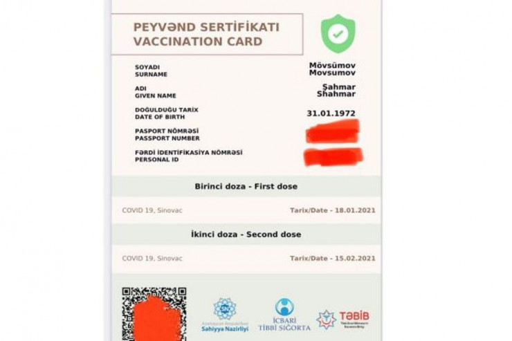 Koronavirus pasportu alacaq şəxslərin  DİQQƏTİNƏ 