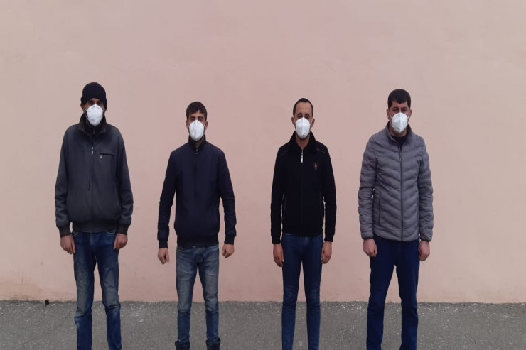 Qadağan olunmuş ərazilərə keçmək istəyən Taleh Ağalarov, Əsəd Ağalarov, Amin Əlibəyli və Taleh İbrahimov