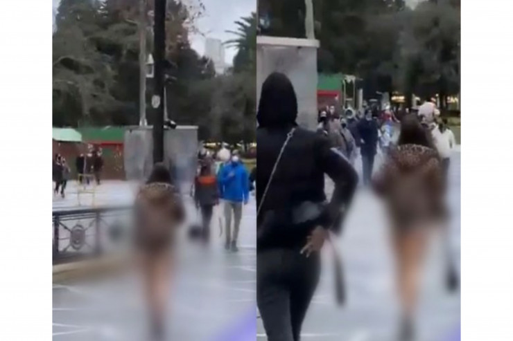 Bakıda alt paltarda gəzən qadın