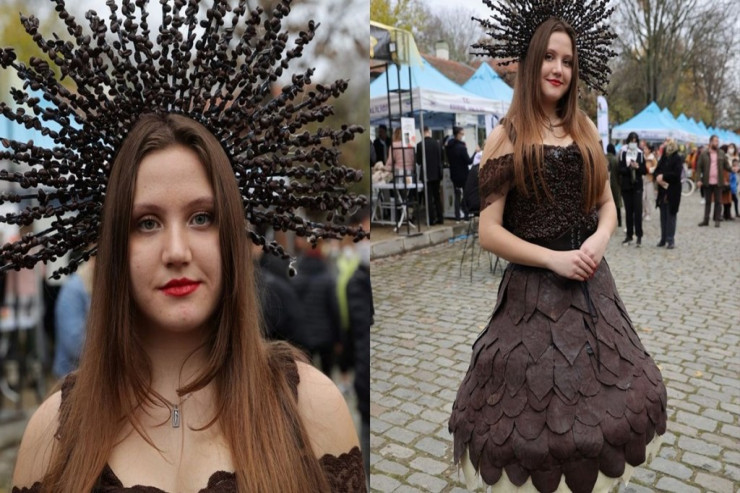 Kofe  və şokoladdan  hazırlanmış paltar - FOTO 