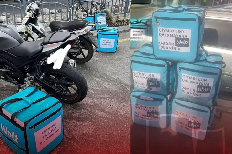 Bakıda "Wolt" QİYAMI : 100-dən çox kuryer...- FOTO 