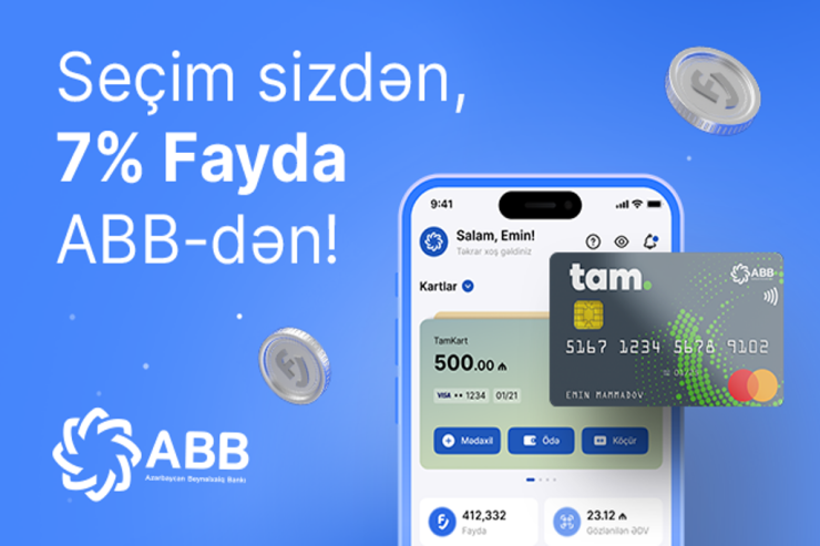 İstənilən ABB kartınızla pos-terminal ödənişlərində  7% əlavə fayda!® 