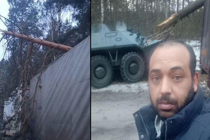 Rusiya tankı  Türkiyə vətəndaşının   maşınına çırpıldı - VİDEO 