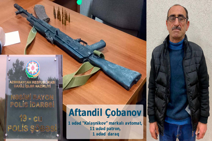 Saxlanılan şəxs və götürülən odlu silah