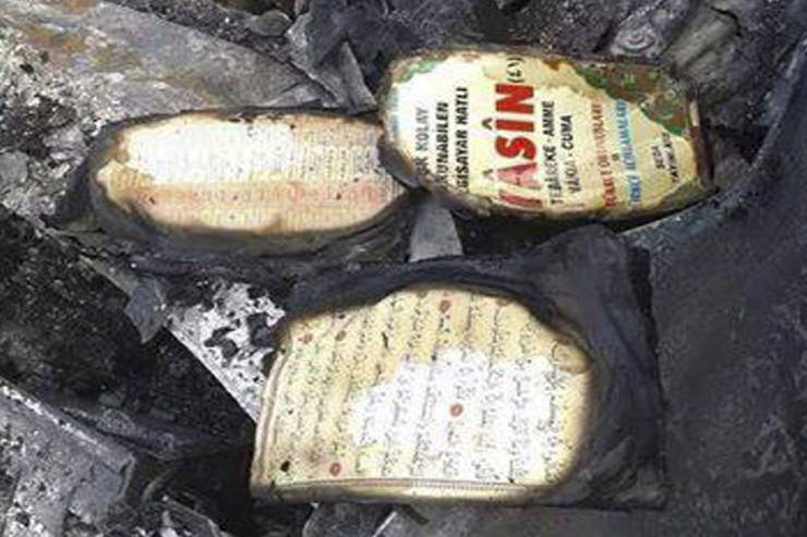 "Qurani-Kərim"i yandıran qəza törətdi - VİDEO 