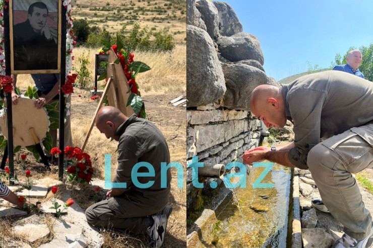 Səxavət Məmmədovun oğlu ilk dəfə onun məzarını ZİYARƏT EDİB -FOTO 