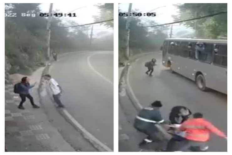 Yolun ortasında qadını döyən kişinin başına OYUN AÇDILAR - VİDEO 