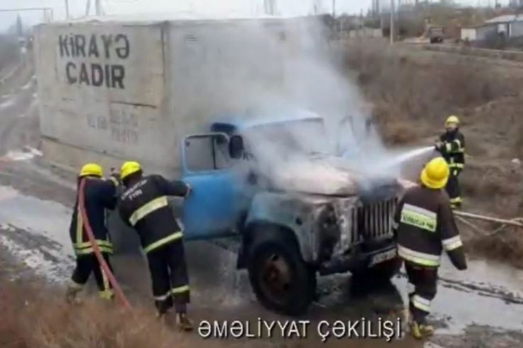 Yanan kirayə çadır maşını