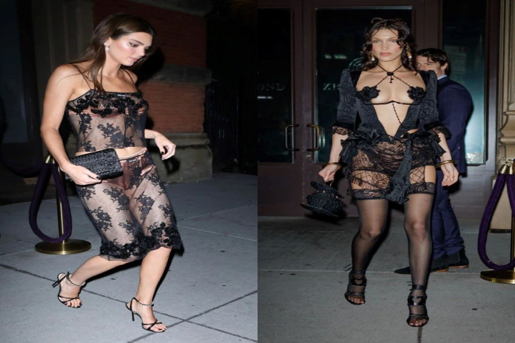 Bella Hadid və Kendall Jenner geyimləri ilə yenə GÜNDƏMDƏ -FOTO 