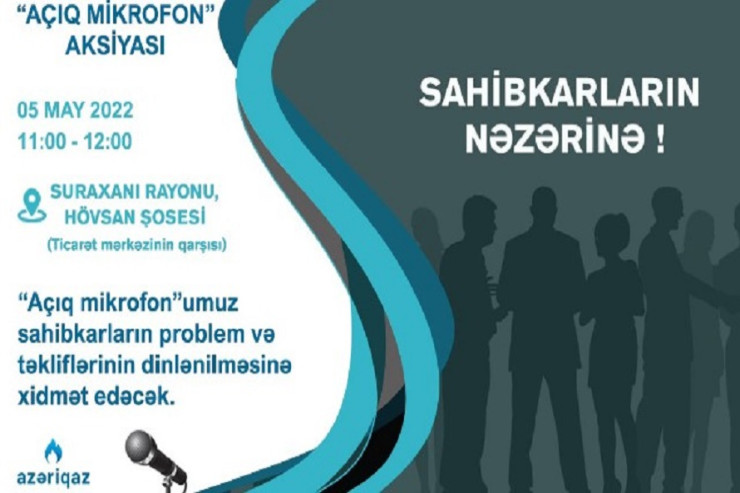 “Azəriqaz”ın “Açıq mikrofon”u Suraxanıda olacaq