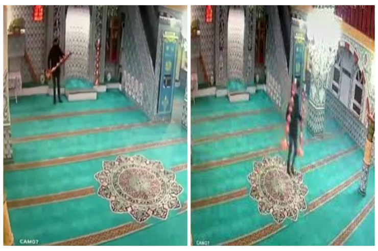  Məsciddən oğurluq   edən kameralara düşdü: ANBAAN VİDEO  