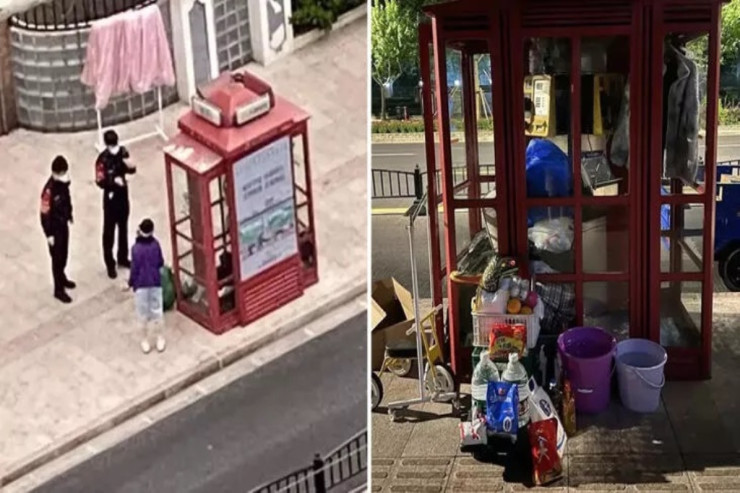 İşsiz qadın karantini telefon köşkündə  keçirdi