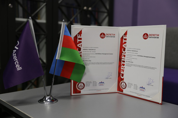 ® ISO 37001:2016 “Antikorrupsiya idarəetmə sistemi” üzrə "Azercell"in sertifikasiyası uğurla yenilənib
