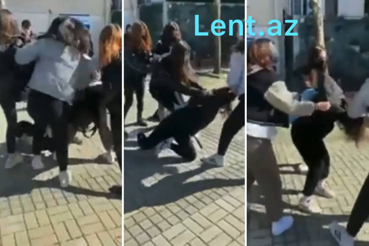 Dörd məktəbli bir qızı təkləyib  DÖYDÜLƏR   - VİDEO 