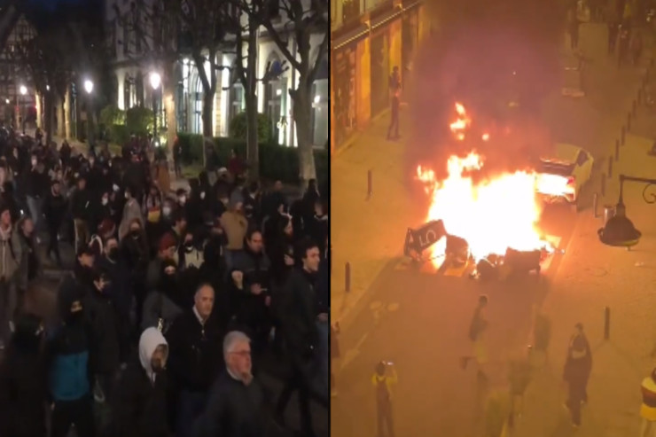 Etirazçılar Parisə od vurdular - VİDEO 