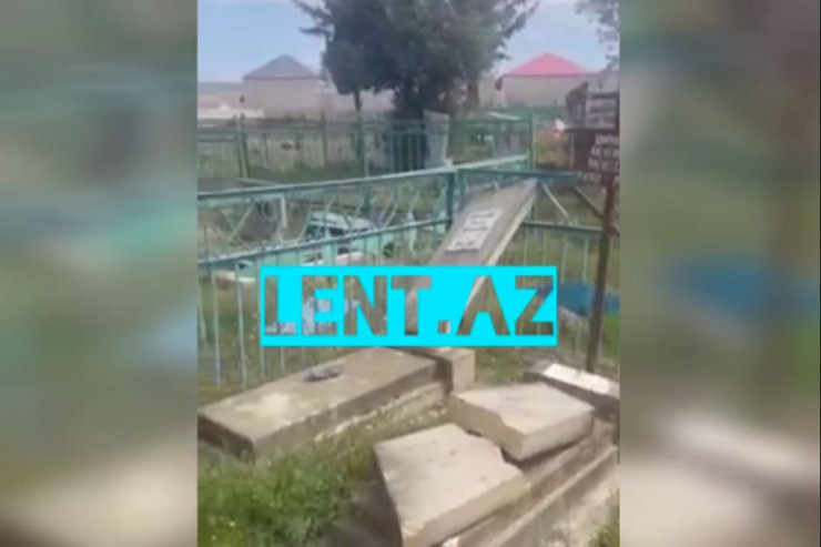 Bakıda dağıdılan qəbiristanlığın GÖRÜNTÜLƏRİ 